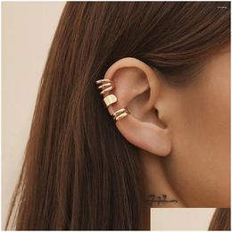 Boucles d'oreilles à vis à clipser Purui Ensemble de clips géométriques à la mode pour femmes sans piercing faux cartilage oreille manchette filles bijoux de fête Dr Otg3T