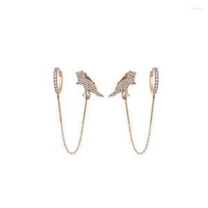 Clip-on vis arrière mode mignon oreille fil Clip boucles d'oreilles modèles féminins petits animaux dinosaure abeille bijoux femmes longs bijoux finsClip-on Far