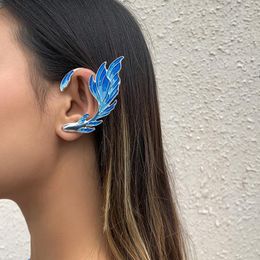 Clip-on Screw Back Feather Pattern Stud-oorbellen voor vrouwen 2022 Fashion Gradient Pixie sieradenfeestje FAVORSCLIP-on-on