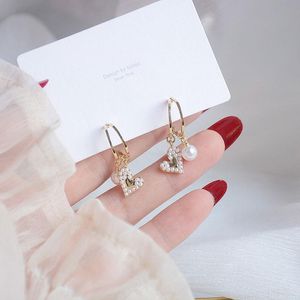 Clip-on schroef terug ins 14k elektrische platen echte gouden parel hart liefde oorbellen dagelijkse minimalistische sieraden temperament charme top kwaliteit clip