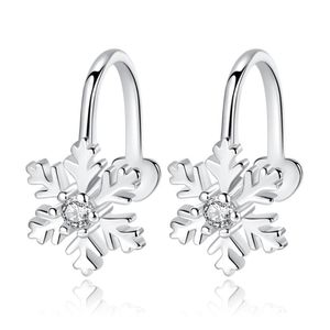 Utimtree – boucles d'oreilles à Clip en cristal pour femmes, bijoux à la mode, sans trou d'oreille, flocon de neige, commodité, cadeaux de noëlClip-on