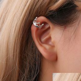 Clip-On Screw Back Vintage Crown Clip Pendientes Joyería de moda para mujer Gold Sier Color Geometric Waterdrop Heart Shaped Cuff Ear Dhfuy