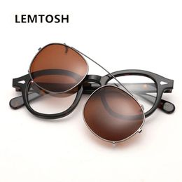Clip sur lunettes de soleil hommes Johnny Depp Lemtosh lunettes optiques cadre femmes marque de luxe Vintage acétate pilotes 240119