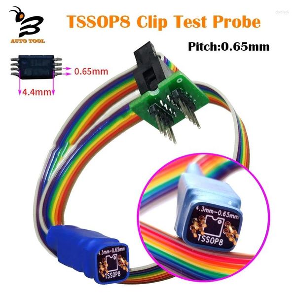 Línea de sonda de prueba de clip 8pin 4.3 mm-0.65 mm para la programación del circuito IC en el programador USB EZP2024 XGECU TL866II T56 T48