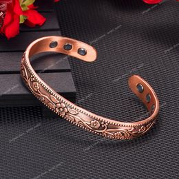 Bracelet en cuivre magnétique Pure Femme Bracelet en cuivre magnétique Bracelet en cuivre magnétique 9 mm Vintage