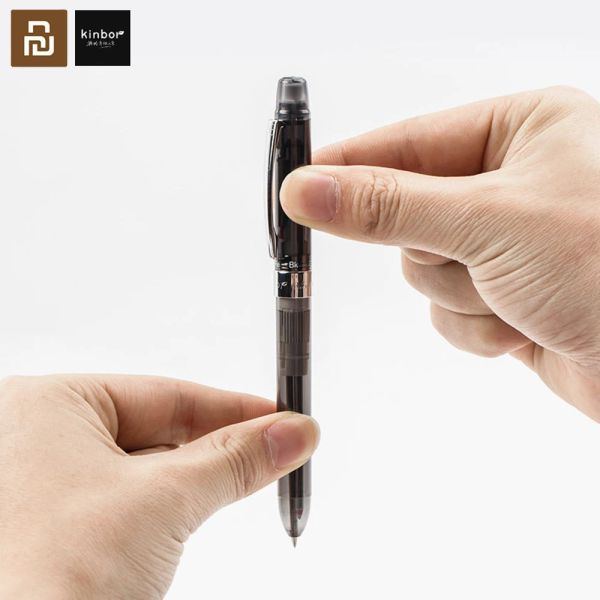 Papelapapeles YouPin Kinbor 3way Multifunción Multifunción Pensas de 0.5 mm Robillado Negro Gel Pen Pencil Mecánico Escuela de caucho exclusiva