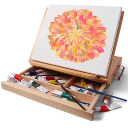 Clips à pintes Table en bois chevalets pour peinture artiste pour enfants Tiroir Boîte de bureau portable Accessoires pour ordinateur portable