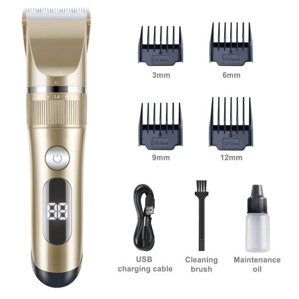 Clippers 100240V Employofing Professional Hair Balding Clipper Electric Hair Triming Hair coup Machine 0,1 mm Blade Beard Trimer