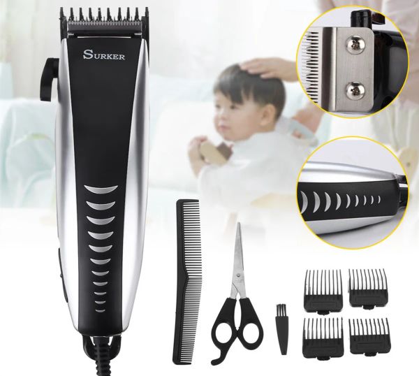 Clippers 220V Professional Cortero eléctrico Corte de cabello Corte para niños Man adulto Anti slip sidmisor Eu Plug