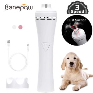 Clippers Benepaw Efficiënte Hond Nagelslijper Stofafzuiging 3 Speed Pijnloos Geluidsarm Huisdier Grooming Gereedschap USB Opladen Nageltrimmer