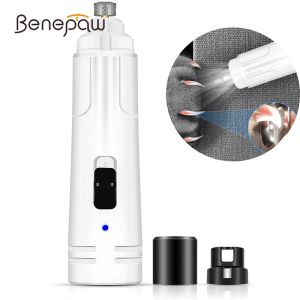 Tondeuses Benepaw lumière LED broyeur à ongles pour animaux de compagnie pour petits chiens de taille moyenne électrique à faible bruit réglable 2 vitesses coupe-ongles pour chien