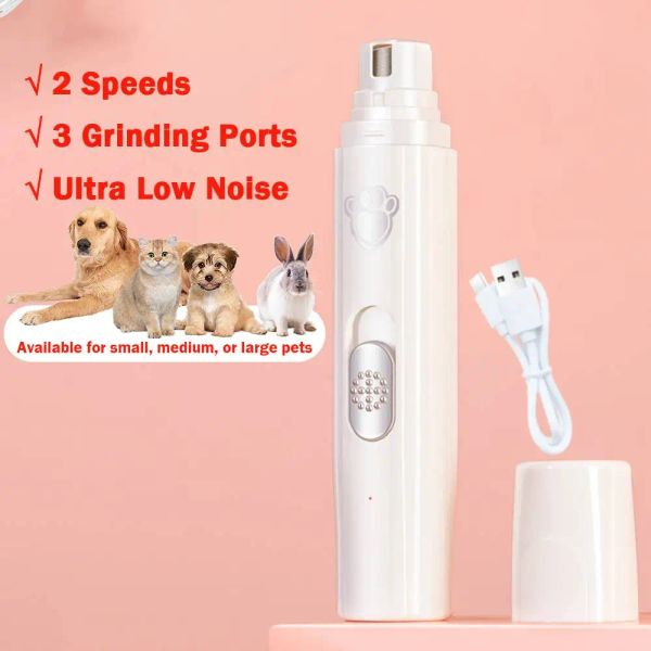 Clippers Dog Nail Grinder 2Speed Electric Recharteable Pet Nail Trimmer Paws Pounleshs Grooming lissage pour petit chiens moyens moyens