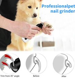 Clippers Electric Dog Nail Elippers Grinders Rechargeable USB Charge Pet Patrelles Quiet PAWS PAWS Nail Grooming Trimmer Outils