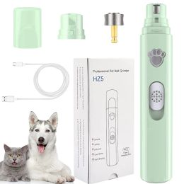 Clippers Electric Dog Nail Grinder avec tour de boulonnier LED LED LECT Nail Pet Clipper USB RECHARAGEMable 2Speed Pet Nail Trimmers For Cat Dog