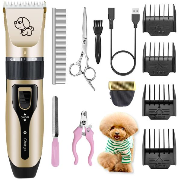 Clippers Electrical Dog Hair Trimmer USB Charge des poils d'animal Clipper rechargeable Lownoise Cat Remover Remover Grooming Hair Cutter Machine