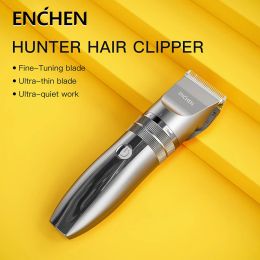 Clippers Enchen Hunter Timmer para hombres Profesionales Caballeros eléctricos Caballeros USB USB Hoja en movimiento recargable Longitud de corte ajustable