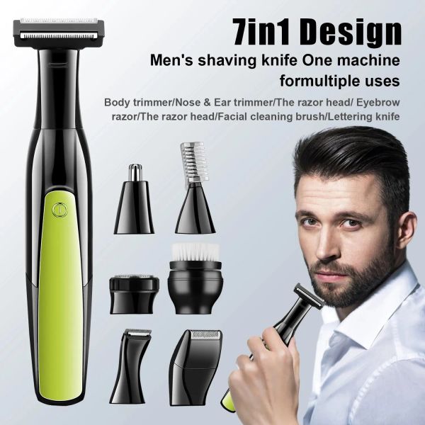 Clippers HIENA HYN210 REPLACIABLE RAZOR DE SÉCURITÉ RAZOR CLASSIQUE Pour les hommes et les femmes 7head Fasial Beard Shaver Hair Trimmer