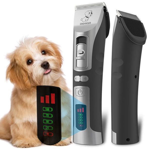 Clippers High Power Smart Dog Clippers Grooming Triming Pet Haircut Machine pour chiens Tremper Dostère Rechargeable Lame détachable