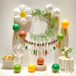 Clippers Ins First Birthday Party Balloon Kit Baby Shower Forest Thème Decoration Décoration Banner non tissé Ensemble