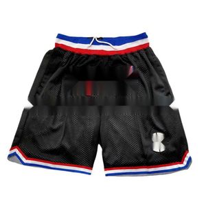 Clippers Jersey American George Leonard Black Pocket Ball Basketball Pantalons Sports Sports Shorts Horts
