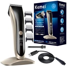 Clippers Kemei 1626 Lavable à deux moteurs Speed Hair Clipper pour les hommes Trimmer des cheveux réglables pour la barbe du corps Haircut électrique rechargeable