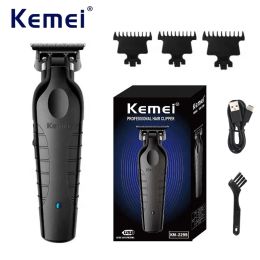 Clippers Kemei Hair Clipper Professional Hair Trimmer Electric Hair Cutting Machine Oplaadbaar 0mm Barber Clipper voor mannen KM2299