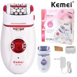 Clippers Kemei Mini 2 en 1 Machine d'épilation Machine électrique Épilatrice rechargeable Femme Femme Lady Rasage Coupe Bikini Bikini Corps Depilador