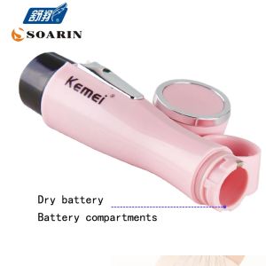 Clippers Kemei Mini Epilator Bikini Femmes AAA Batterie Electric Epilation du corps du corps Lady Shaver Trimmer Fomen Face Electric