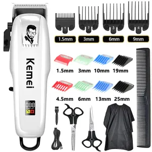 Clippers Kemei Hair Professional Clipper Trimeur rechargeable pour les cheveux pour hommes Rasoir Hair Machine Barber ACCESSOIRES CUT MACHIN
