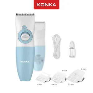 Clippers Konka Electric Hair Clipper Blue voor kinderen USB Snel opladen Laag geluid