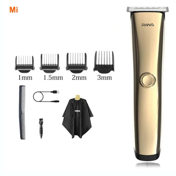 Clippers Mijia Riwa Barber Shop Recargable Cabrer Cortero Tapado de acero Corttimer para el cabello profesional para hombres con 4 peines de accesorio