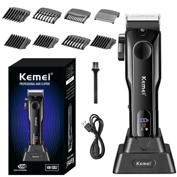 Clippers Original Kemei Full Metal Hair Professional Clipper Barber Hair Trimer pour hommes Electric Beard Hair Cut Machine Lithium