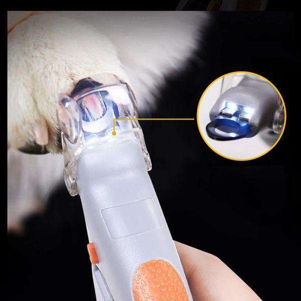 Tondeuse professionnelle pour chiens, coupe-ongles pour chien, broyeur de griffes de chat avec lumière LED, loupe 5X, sécurité pour animaux de compagnie