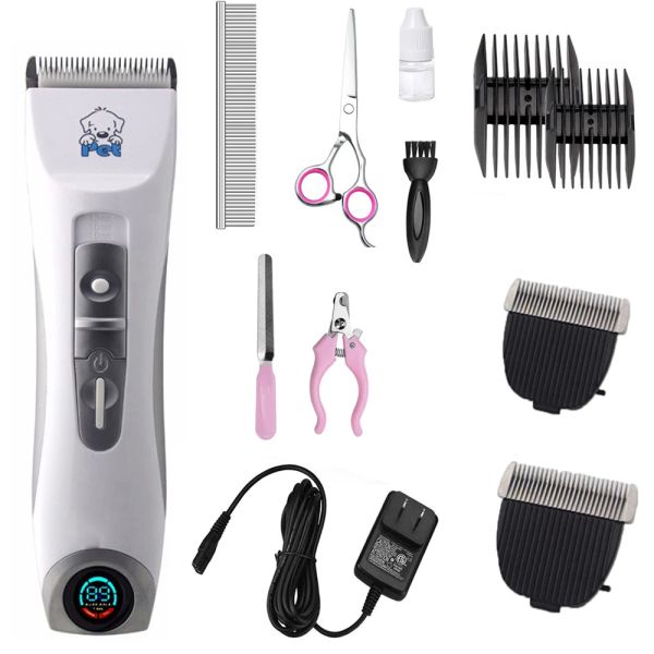 Clippers Professional CP9600 Pet Electric Shaver LCD Affichage pour chats Dog Triming Toomage Haircut Machine Silver Recharrepable Dog Clipper