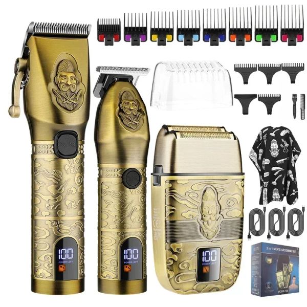 Clippers Remuxi 730 Hair Clipper and Electric Shaver Set All Metal Body Huile Head Trimmer électrique poussant la coupe et le rasage