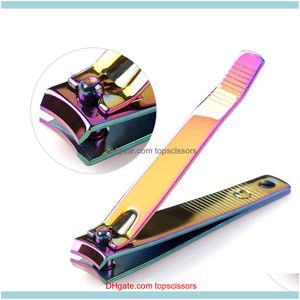 Clippers Tools Art Salon Health Beauty High Quality Rainbow Tips Cutter Hine Professional Trimmer Toe Clipper Nail Tool Drop levering 2021