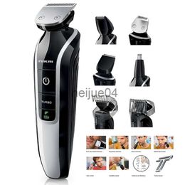 Clippers Trimmers Allinone Grooming Kit Baard Tondeuse Voor Mannen Elektrische Tondeuse Wasbaar Gezicht Hoofd Body Scheerapparaat 18 Lengte Instellingen x0728