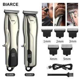 Clippers Trimmers Cortadora de cabello eléctrica para hombres Máquina de corte inalámbrica LCD Recargable Hombre Afeitadora Recortadora Barbero Técnico Barba 230928