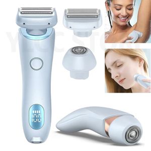 Tondeuses Trimmers Elektrische scheerapparaten voor dames 2 in 1 Bikinitrimmer Gezichtsscheerapparaten Ontharing voor oksels Benen Dameslichaamtrimmer IPX7 Waterdicht 231025