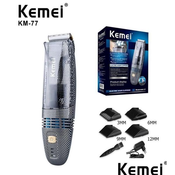 Clippers Trimmers Epacket Kemei KM77 Matic Hair Suck Clipper Profesional Bebé Vacío Eléctrico Inalámbrico Niño Trimmer Corte de pelo Hine7600 DHVSH