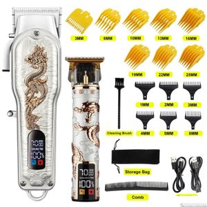 Tondeuses Trimmers Hiena White Set Dragon Professionele Tondeuse Draadloze Trimmer Voor Mannen Scheerapparaat Snijden Hine Kapper Hin Baard D Dhgna