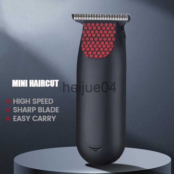 Clippers Trimmers Recargable Clipper calvo 0 MM T Cortador de cuchillas de acero Peluquería Profesional Recortador de cabello para hombres Kits Barba 3 peines guía Mini x0728