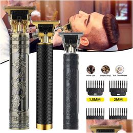 Tondeuses Tondeuse à cheveux électrique T9 USB pour hommes coupe Hine rechargeable homme rasoir tondeuse barbier professionnel barbe goutte Dhvjx