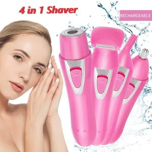 Clippers USB Rechargeable Protable 4 en 1 Epilator Trimmor Hair Repover For Women Body Facial Razor Mini Machine de soins de la peau