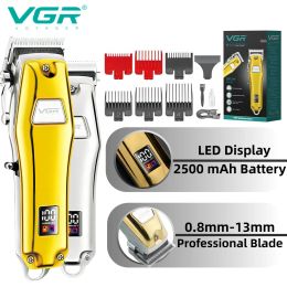 Clippers VGR Barber Trimmer voor mannen Professionele haar Clipper Metal Shell Electric Hair Trimmer Led Display Hair Cutting Machine V655