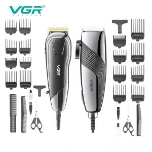 Clippers Vgr Hair Clipper Professional Hair Cutting Machine verstelbare kapper elektrisch haar Trimmer Wired Haircut Clipper voor mannen V127