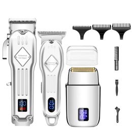 Clippers Waikil Professionele oplaadbare haar Clipper Shaver Blade Elektrische heren Baper Machine Haar Trimmers Razor Set