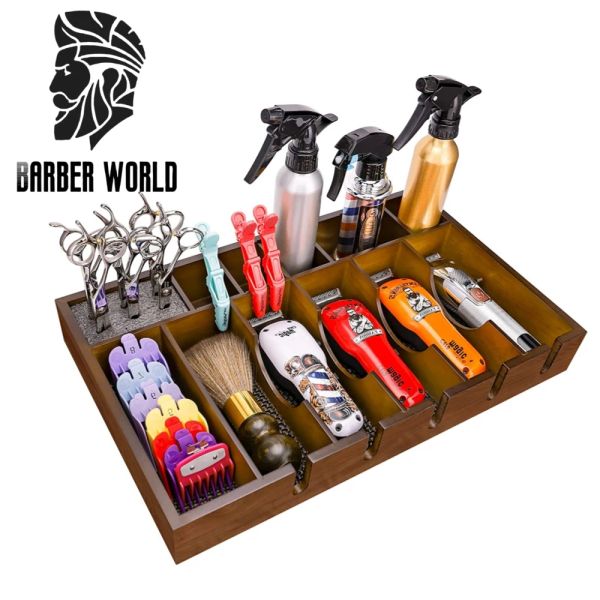 Clippers Barber Barber Bandeja Antislip Analisco Pelado Organizador de adornos Profesionales Caja de herramientas de navaja de barbería de barbero