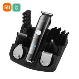 Clippers Xiaomi Mijia 6 en 1 Máquina de corte de cabello para hombres Tirmer de cabello Multifuncional Multifuncional LCD Pantalla digital Cortapado para el cabello