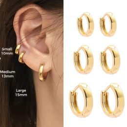 Clips 10/13 / 15 mm Minimaliste Small Gold Color Huggies Hoop Boucles d'oreilles pour femmes Round Cercle Tiny Boucure d'oreille Cartilage punk bijoux